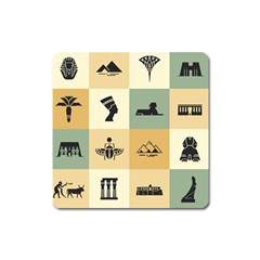 Egyptian-flat-style-icons Square Magnet