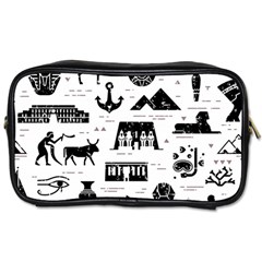 Dark-seamless-pattern-symbols-landmarks-signs-egypt --- Toiletries Bag (one Side) by Jancukart