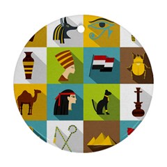 Egypt-travel-items-icons-set-flat-style Ornament (round)