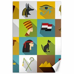 Egypt-travel-items-icons-set-flat-style Canvas 20  X 30  by Jancukart