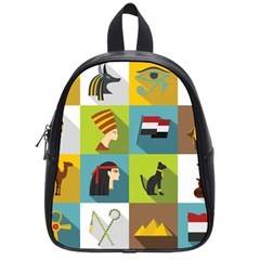 Egypt-travel-items-icons-set-flat-style School Bag (small) by Jancukart