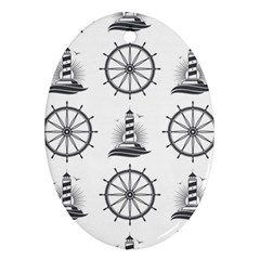 Marine-nautical-seamless-pattern-with-vintage-lighthouse-wheel Ornament (oval)