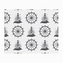 Marine-nautical-seamless-pattern-with-vintage-lighthouse-wheel Small Glasses Cloth