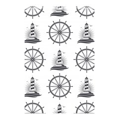 Marine-nautical-seamless-pattern-with-vintage-lighthouse-wheel Shower Curtain 48  X 72  (small)  by Jancukart