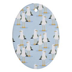 Cute-seagulls-seamless-pattern-light-blue-background Ornament (oval)