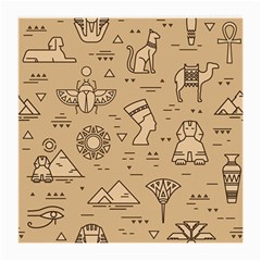 Egyptian-seamless-pattern-symbols-landmarks-signs-egypt Medium Glasses Cloth (2 Sides) by Jancukart