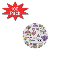 Fantasy-things-doodle-style-vector-illustration 1  Mini Buttons (100 Pack) 