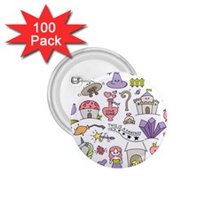 Fantasy-things-doodle-style-vector-illustration 1.75  Buttons (100 pack) 