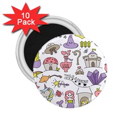 Fantasy-things-doodle-style-vector-illustration 2.25  Magnets (10 pack) 