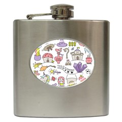 Fantasy-things-doodle-style-vector-illustration Hip Flask (6 oz)