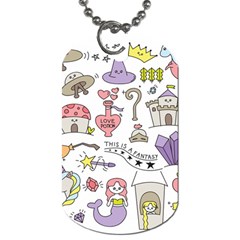 Fantasy-things-doodle-style-vector-illustration Dog Tag (two Sides) by Jancukart
