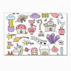 Fantasy-things-doodle-style-vector-illustration Postcards 5  x 7  (Pkg of 10)