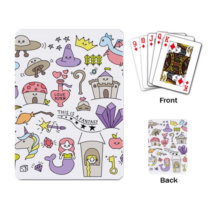 Fantasy-things-doodle-style-vector-illustration Playing Cards Single Design (Rectangle)