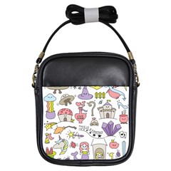 Fantasy-things-doodle-style-vector-illustration Girls Sling Bag