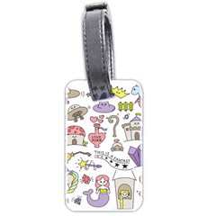 Fantasy-things-doodle-style-vector-illustration Luggage Tag (two Sides) by Jancukart