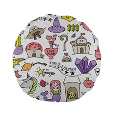 Fantasy-things-doodle-style-vector-illustration Standard 15  Premium Round Cushions