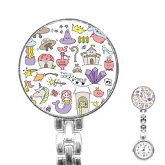 Fantasy-things-doodle-style-vector-illustration Stainless Steel Nurses Watch