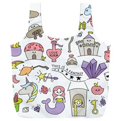 Fantasy-things-doodle-style-vector-illustration Full Print Recycle Bag (XXL)