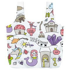 Fantasy-things-doodle-style-vector-illustration Full Print Recycle Bag (XXXL)