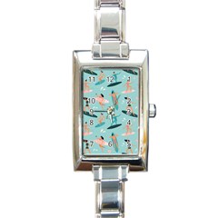 Beach-surfing-surfers-with-surfboards-surfer-rides-wave-summer-outdoors-surfboards-seamless-pattern- Rectangle Italian Charm Watch