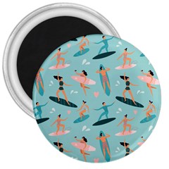 Beach-surfing-surfers-with-surfboards-surfer-rides-wave-summer-outdoors-surfboards-seamless-pattern- 3  Magnets