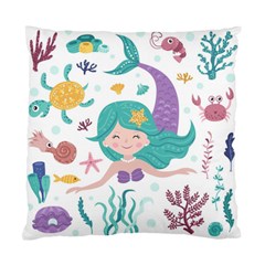 Set-cute-mermaid-seaweeds-marine-inhabitants Standard Cushion Case (one Side) by Jancukart