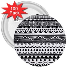 Boho-style-pattern 3  Buttons (100 Pack) 