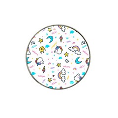 Unicorns-rainbows-seamless-pattern Hat Clip Ball Marker (10 pack)