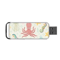 Underwater-seamless-pattern-light-background-funny Portable Usb Flash (two Sides) by Jancukart