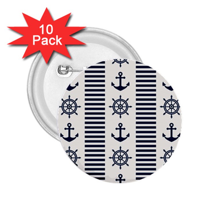 Nautical-seamless-pattern-vector-illustration 2.25  Buttons (10 pack) 