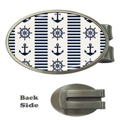 Nautical-seamless-pattern-vector-illustration Money Clips (oval) 