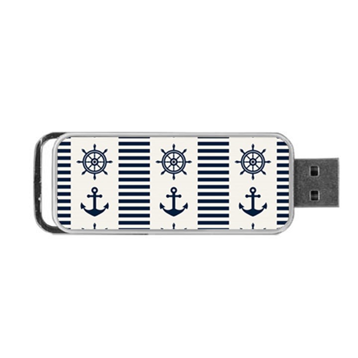 Nautical-seamless-pattern-vector-illustration Portable USB Flash (One Side)