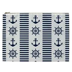 Nautical-seamless-pattern-vector-illustration Cosmetic Bag (xxl) by Jancukart