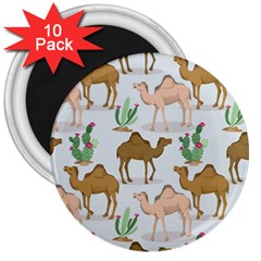 Camels-cactus-desert-pattern 3  Magnets (10 Pack) 