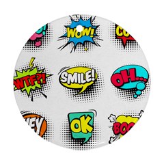 Set-colorful-comic-speech-bubbles Ornament (round)