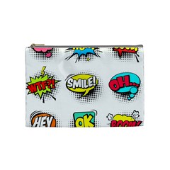 Set-colorful-comic-speech-bubbles Cosmetic Bag (medium) by Jancukart