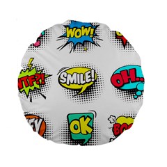 Set-colorful-comic-speech-bubbles Standard 15  Premium Round Cushions