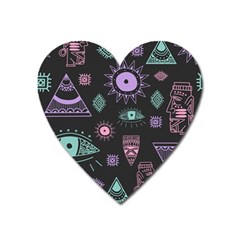 Vintage-seamless-pattern-with-tribal-art-african-style-drawing Heart Magnet