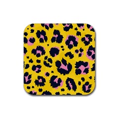 Leopard-print-seamless-pattern Rubber Coaster (square)