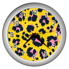 Leopard-print-seamless-pattern Wall Clock (silver)