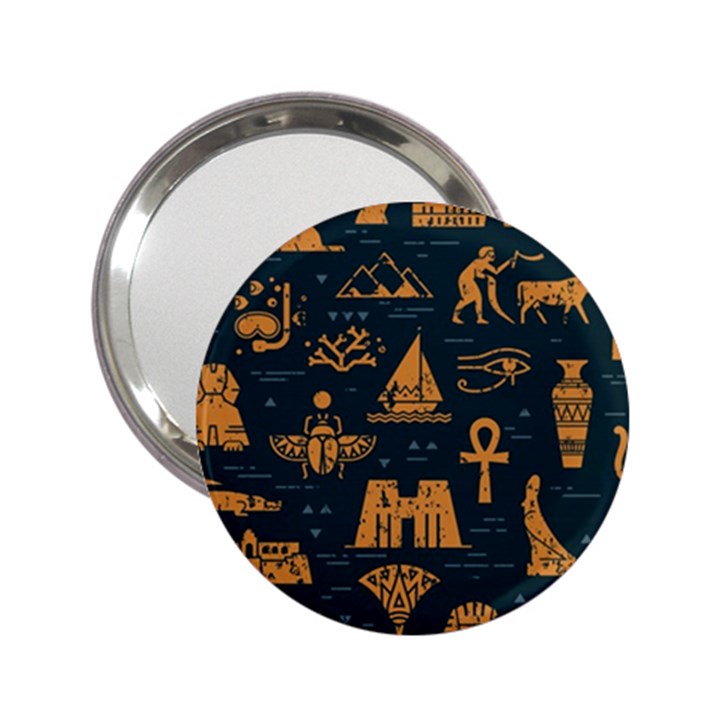 Dark-seamless-pattern-symbols-landmarks-signs-egypt 2.25  Handbag Mirrors