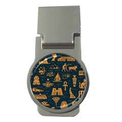 Dark-seamless-pattern-symbols-landmarks-signs-egypt Money Clips (round) 