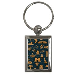 Dark-seamless-pattern-symbols-landmarks-signs-egypt Key Chain (rectangle)