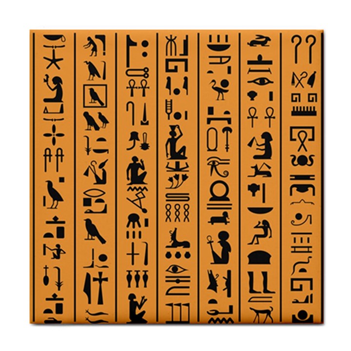 Egyptian-hieroglyphs-ancient-egypt-letters-papyrus-background-vector-old-egyptian-hieroglyph-writing Tile Coaster