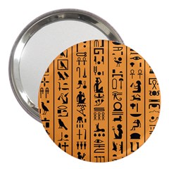 Egyptian-hieroglyphs-ancient-egypt-letters-papyrus-background-vector-old-egyptian-hieroglyph-writing 3  Handbag Mirrors by Jancukart