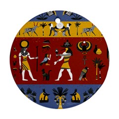 Ancient-egyptian-religion-seamless-pattern Ornament (round)