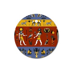 Ancient-egyptian-religion-seamless-pattern Magnet 3  (round)