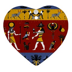 Ancient-egyptian-religion-seamless-pattern Heart Ornament (two Sides) by Jancukart