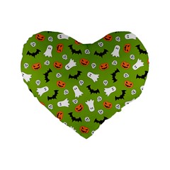 Pattern Seamless Halloween Fall Standard 16  Premium Heart Shape Cushions by Wegoenart