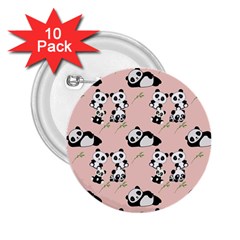 Pandas Pattern Panda Bear 2 25  Buttons (10 Pack)  by Wegoenart